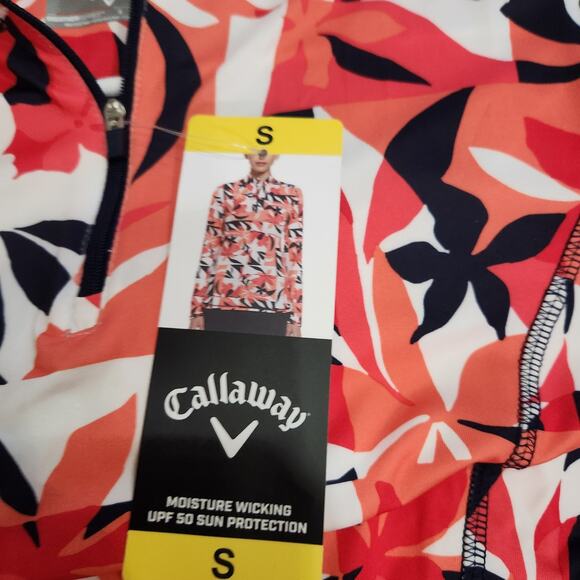 Callaway UPF 50 Sun Protection Activewear Sweatshirt Orange 1/4 Zip Size Small - Picture 8 of 11